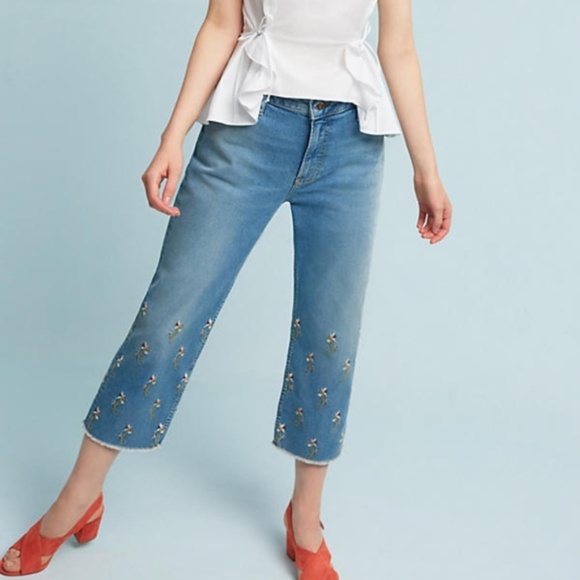 Anthropologie Denim - Anthropologie Pilcro Embroidered High Rise Jean 28